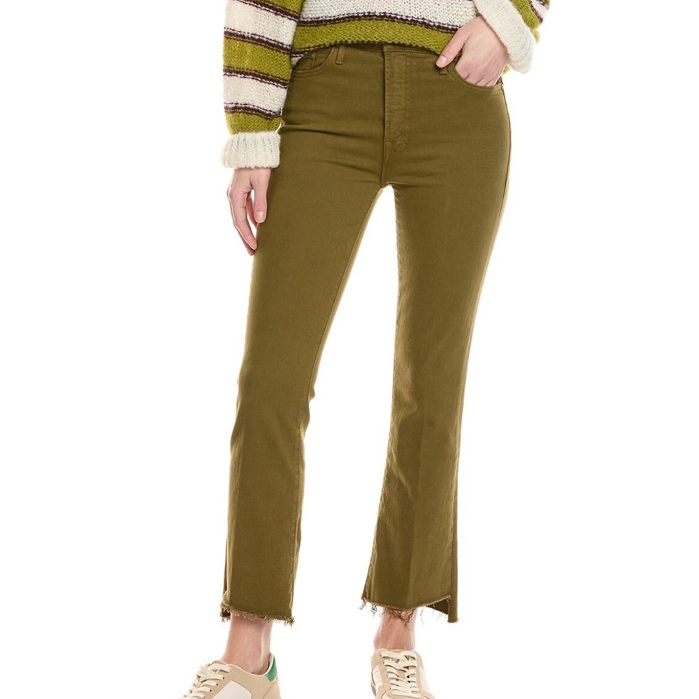 MOTHER Green Ankle Cropped Jeans